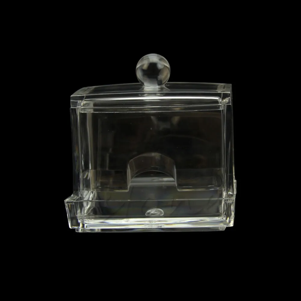 HF Clear Acrylic Q tip Holder Cotton Swabs Stick Box Cosmetic Makeup