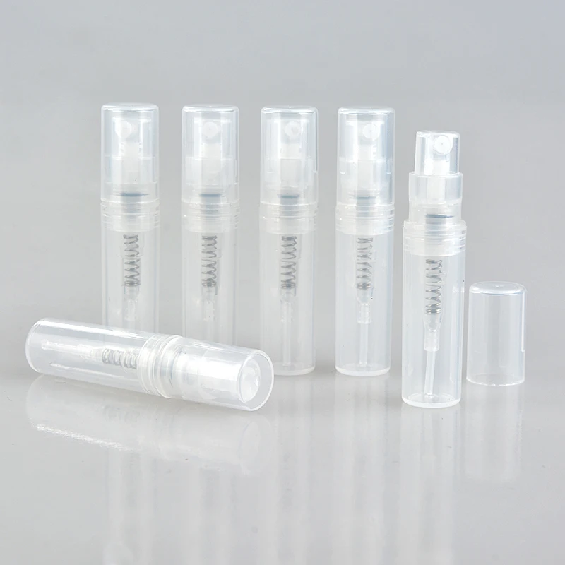 

100Pieces/Lot 2ML Small Round Plastic Containers Perfume Bottles Atomizer Empty Cosmetic Containers For Sample