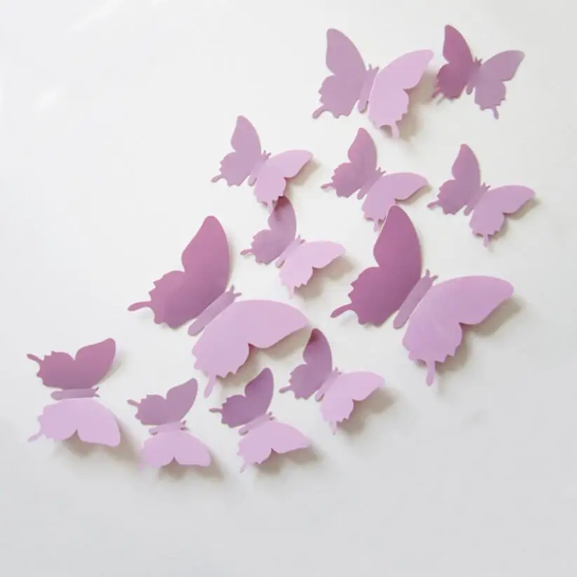 

12pcs PVC Simplicity Solid 3d Butterfly Decor Cute Butterflies Curtain Decals Home Decoration Room Curtain Decortaion Art