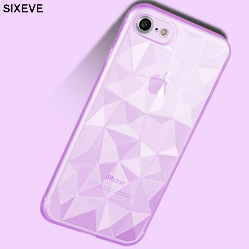Роскошные 3D Carcasa ясно ромба чехол для iPhone 6S iPhone6S 7 8 Plus X 10 5 5S SE 5SE крышка сотового
