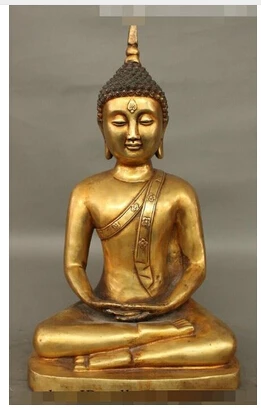 Copper Brass CHINESE crafts Asian voge joya simples 16 Tibet bronce dorado budismo tailandia Amitayus Joss Shakyamuni | Дом и сад