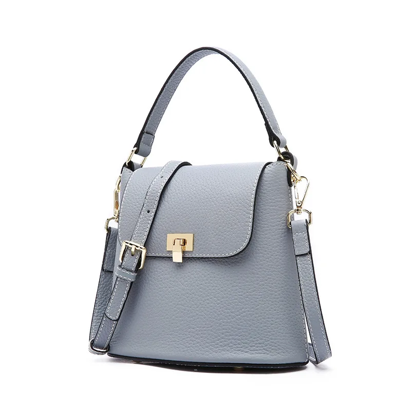 Women's new leather fashion handbags Cross-section square trend beach bag Wild Messenger bucket bag