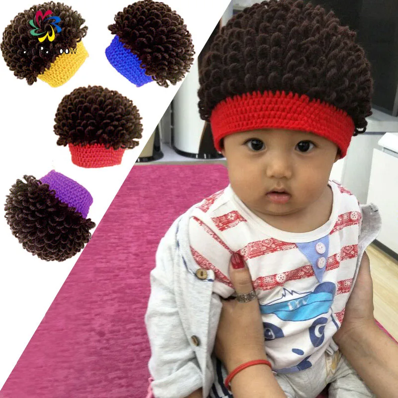 

Newborn 2016 New Unisex Baby Boy Girl Kids Toddler Infant Cool Wig Hats Soft Cap Beanie
