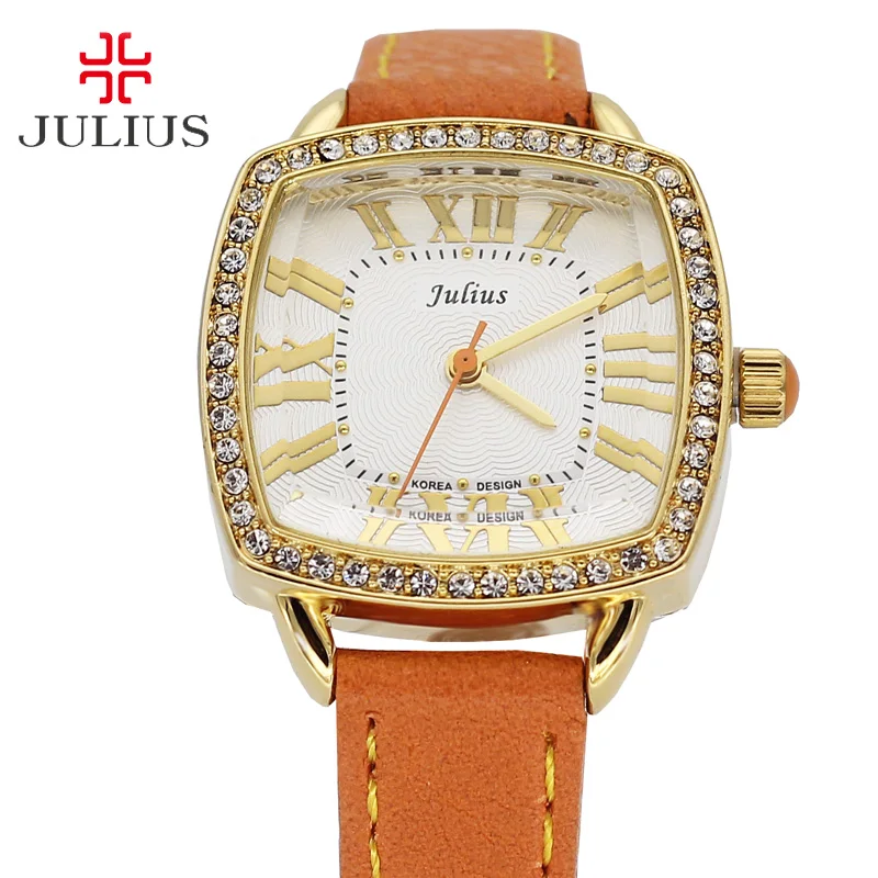 Lady Women s Watch Japan Quartz Hours Clock Fine Fashion Dress Bracelet Leather Cute CZ Rome