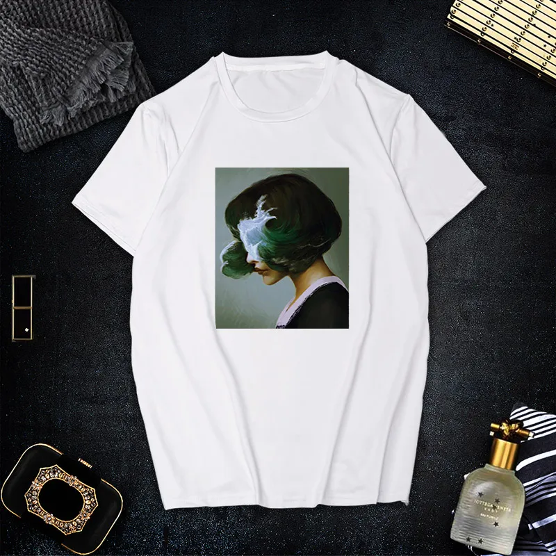 

Fashion Harajuku Summer Women Casual T Shirt Female Wave Literary Girl Print Fun Short-sleeved T-shirt Tops Tees O-Neck T-shirt
