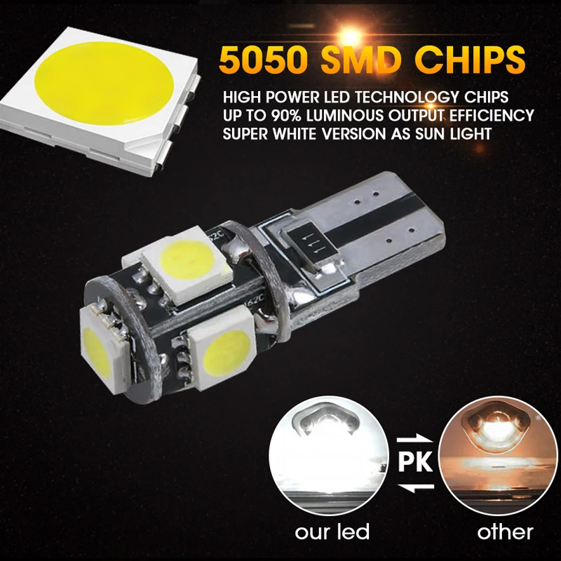 HLXG 10x T10 светодиодный W5W светодиодный салона свет парковка SMD DC резервного копирования назад лампы 168 192 194 2825 T10 лампочка указателя поворота