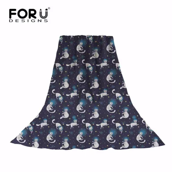 

FORUDESIGNS Space Kitty Cat Printed Women Long Scarf Summer Lady Shawl Comfortable Neck Large Scarfs Silk Scarves Wrap Manta