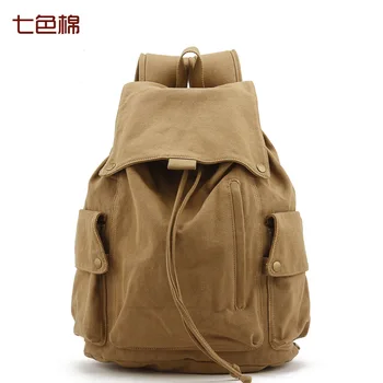 

Fashion Solid Canvas Outdoor Men Women Backpack Student Shoulder Travel Unisex Casual Canvas Bag Backpack