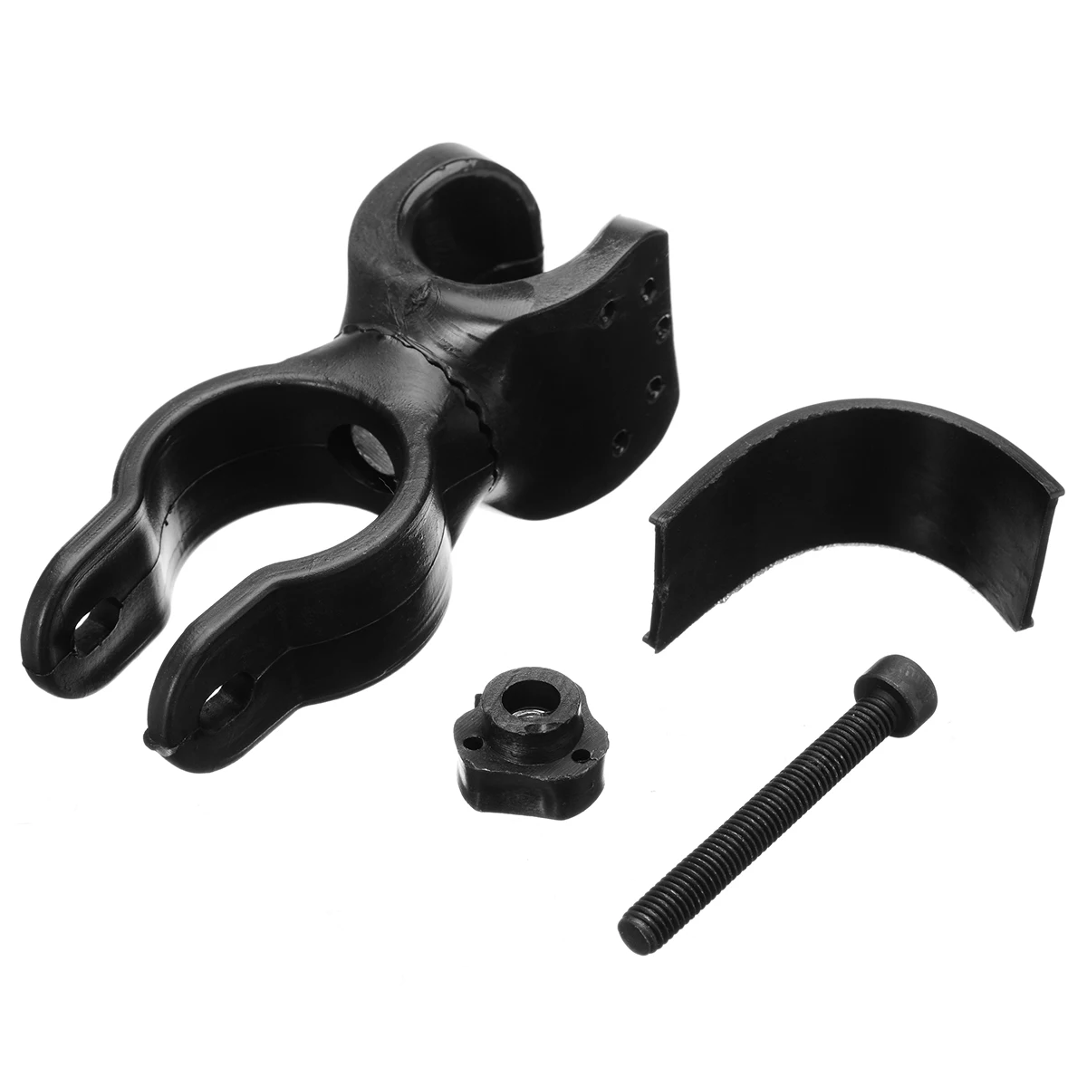 Black Flashlight Clip Metal Detector Detecting Pin Pointer Adjustable Flashlight Holder Mount Clip Clamp 10.5 x 6 x 3.3cm