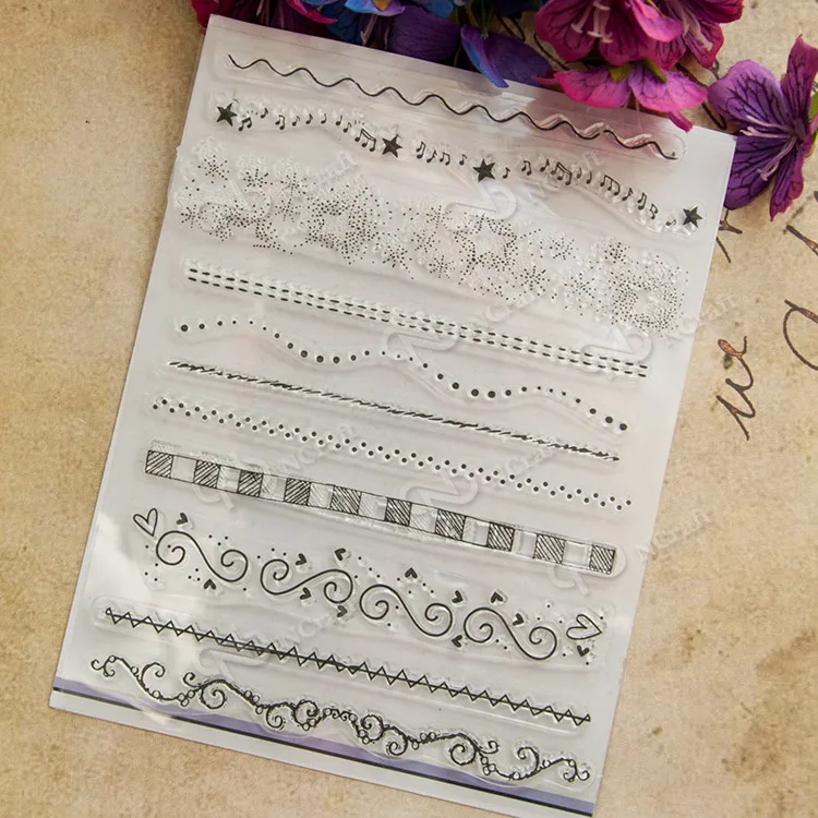 

Line line Transparent Clear Silicone Stamp/Seal For DIY Scrapbooking/Photo Album Decorative Clear Stamp Sheets A245