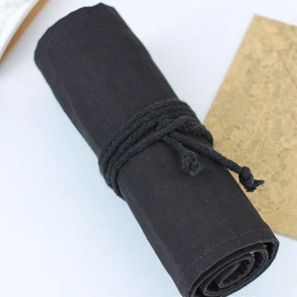 12/24/36/48/72 Hole Multi-Purpose Art Supplies Artist Kid Adult Colored Pencils Roll Up Bag Holder Canvas Pouch Storage Case Bag