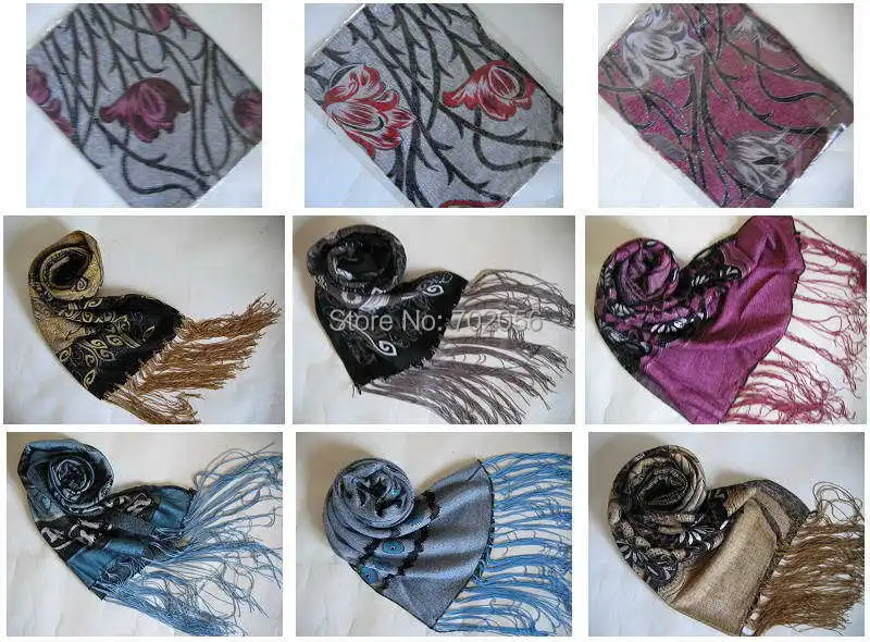 Выгоревший бархат Шелковый шаль обёрточная бумага шарф много дизайн цвет 13 шт./лот Рождественский подарок