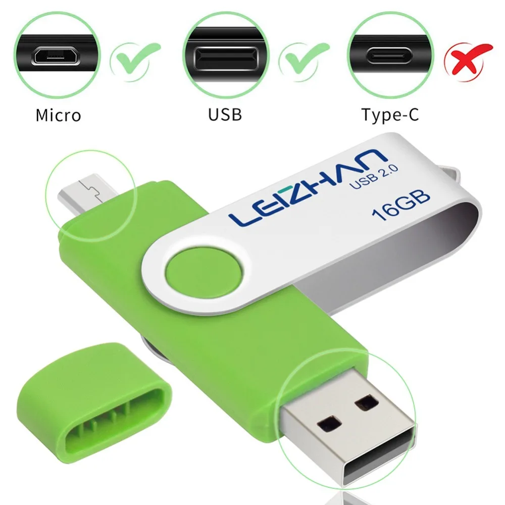 LEIZHAN usb флеш-накопитель 128 Гб dual memory stick 16 micro phone 64 ГБ 32 USB диск 8 флэш в виде ключа 4