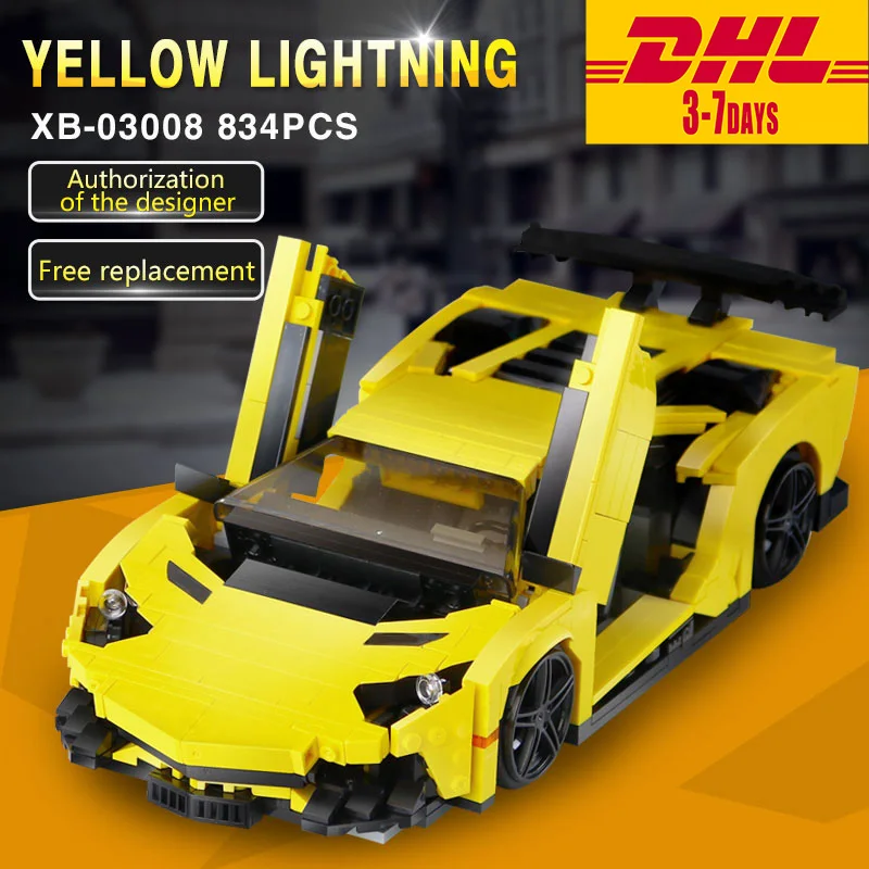 

XingBao 03008 Creative Technic Series The Yellow Flash Racing Car Set Competible With legoing Educational Building Brick Boy Toy