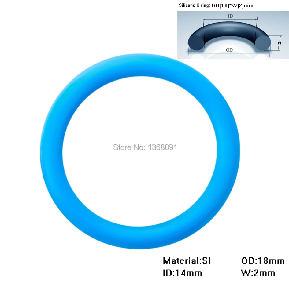 250Piece (OD)18*(W)2mm blue silicone orings silicone o ring.industrial and house use o ring.no