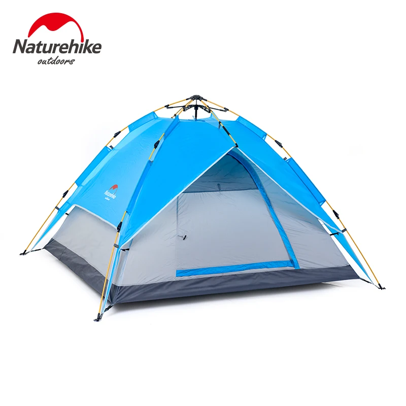 Naturehike Camping Tent Quick Automatic Opening 3-4 Person Outdoor Double FRP Waterproof Hiking Tent Four Season Family Tents