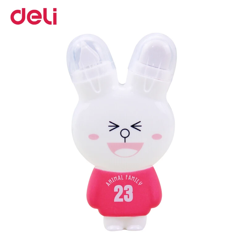 

Deli creative multifunction kawaii eraser & correction tape for school kids office stationery supply cute rabbit shape best gift