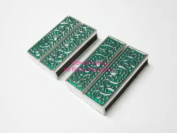 

30x4mm Green Flat magnetic clasps Multi strand leather clasps