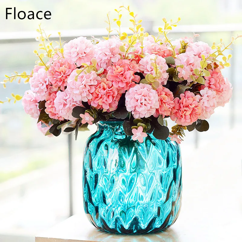 

Floace 10 head artificial ball chrysanthemum silk flower simulation fake plant wedding flowers decoration home 1pcs