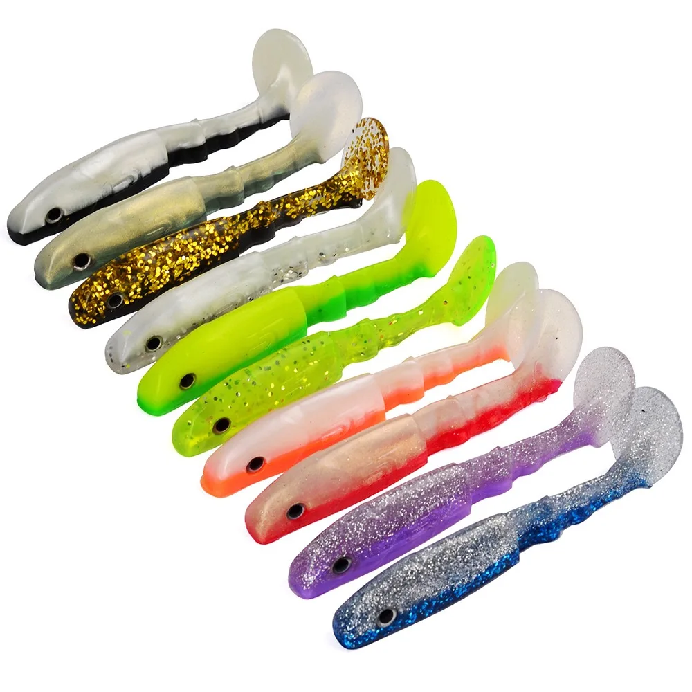 Soft Lure Shad Fishing Lures Silicon Bait 10cm 9g 10pcs Paddle Tail