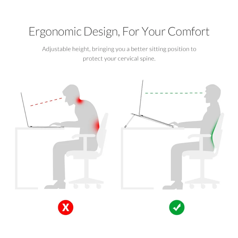 ORICO подставка для ноутбука с воздушным охлаждением, подставка для планшета из алюминиевого сплава, держатель для Macbook Pro 13 Surface pro, аксессуары