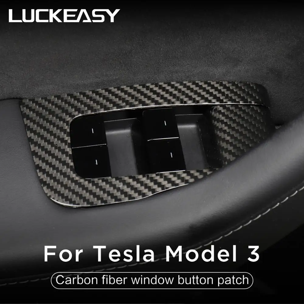 

LUCKEASY Car window button modified patch for Tesla Model 3 2017-2019 Car door lock decorative patch 14pcs/set