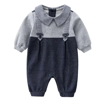 

Baby Boy Soft Denim Romper Crawler New Spring Kids Boy Gentleman Jumpsuit Overall Onesie Infant Boys Clothes Born 3m 6m 9m 12m