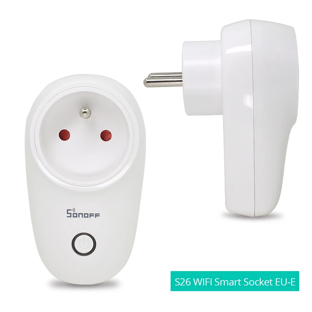Sonoff S26 WiFi умная розетка с европейской вилкой Беспроводные Розетки Умный домашний