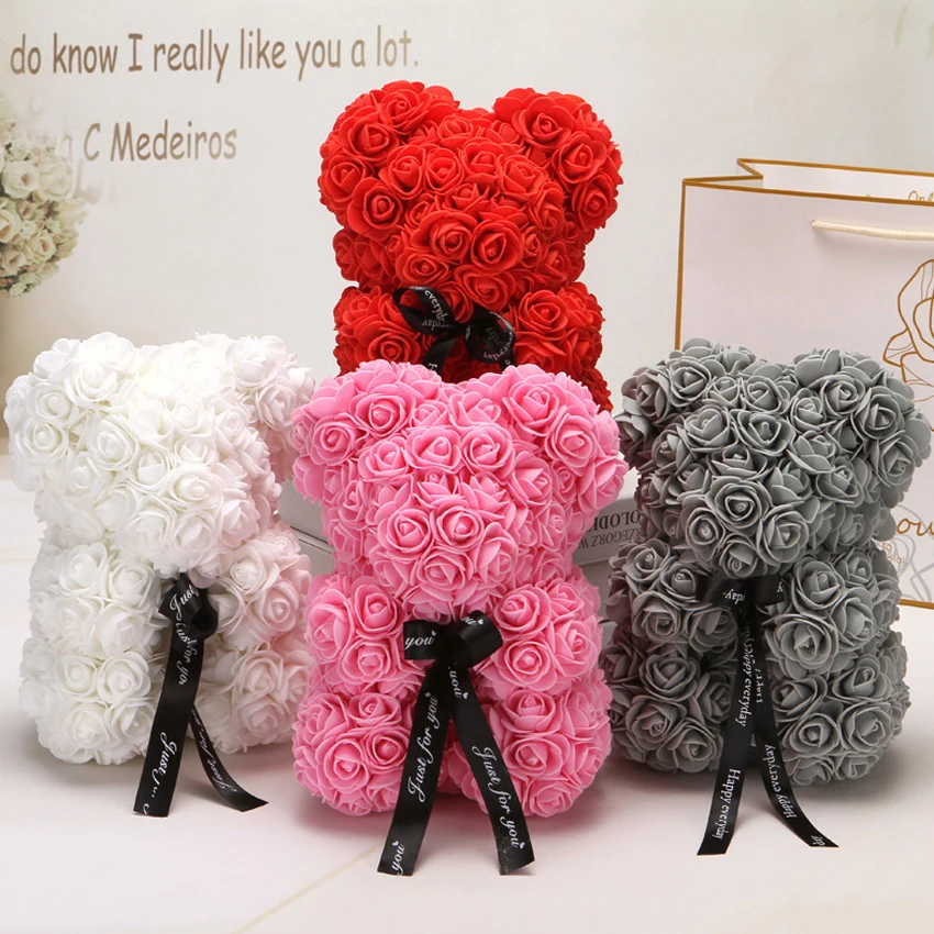 Artificial Rose Bear Flower Birthday Party Wedding Decor Valentine/'s Day Gifts