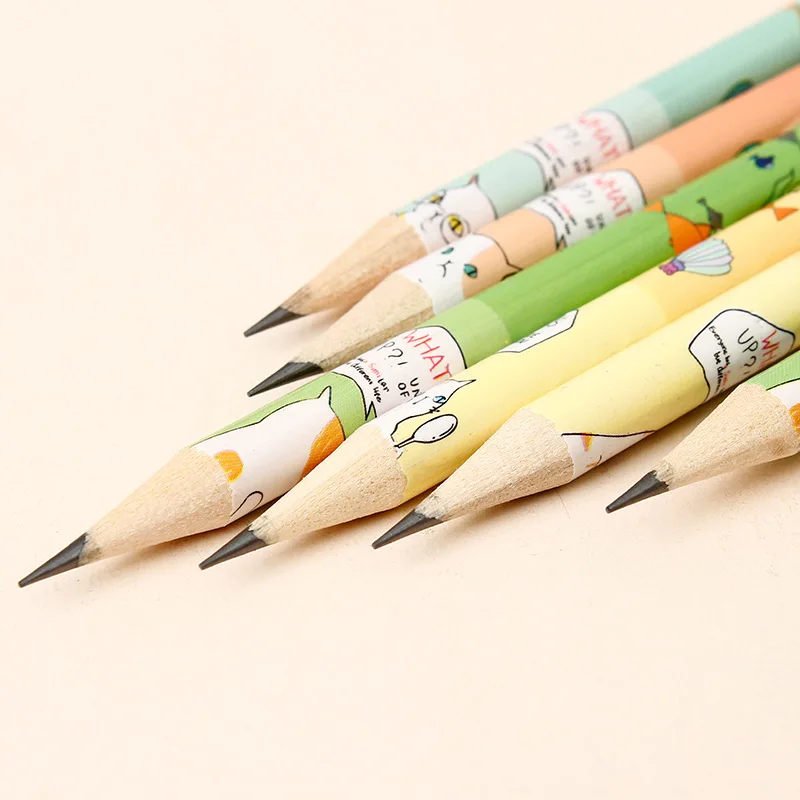 Climemo penil 30 баррелед деревянные карандаши милый мультфильм круглый стержень карандаш канцелярские принадлежности подарок
