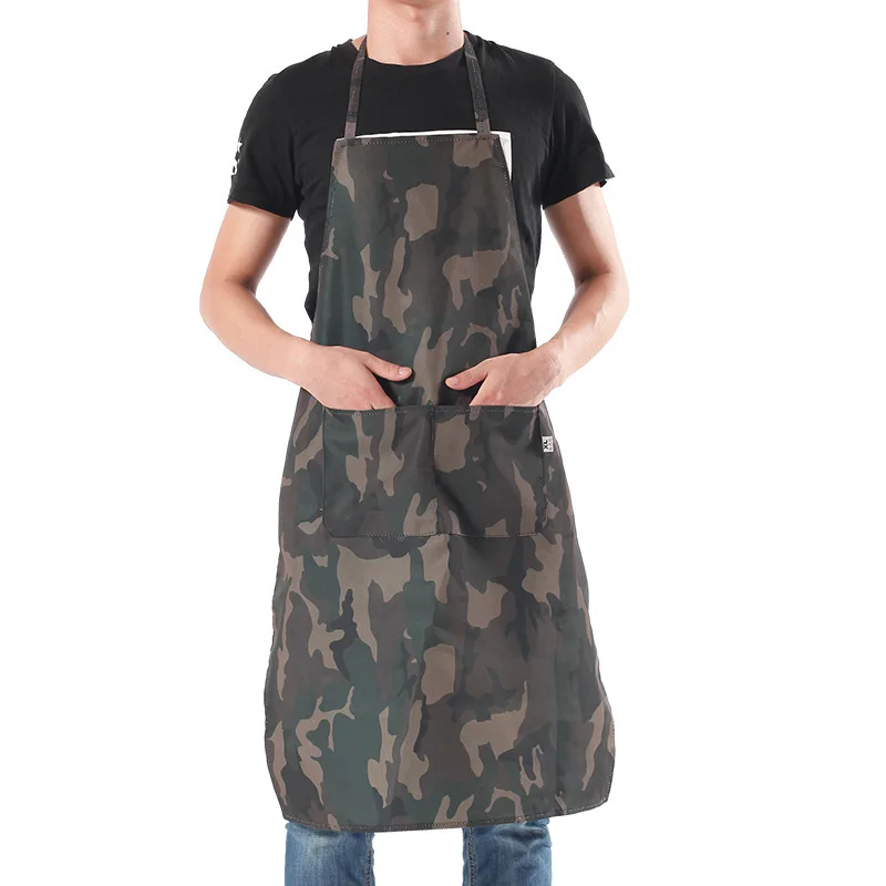 

Men Camouflage Kitchen Cooking Apron for Women Waterproof BBQ Hairdresser Apron Kitchen Chef Apron Househould Cleaning Tools