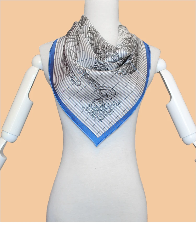 HuaJun 2 магазин | мужской цвет "делла кавалерия изящество" 90 Шелковый квадратный саржевый шарф с принтом ручная завитка