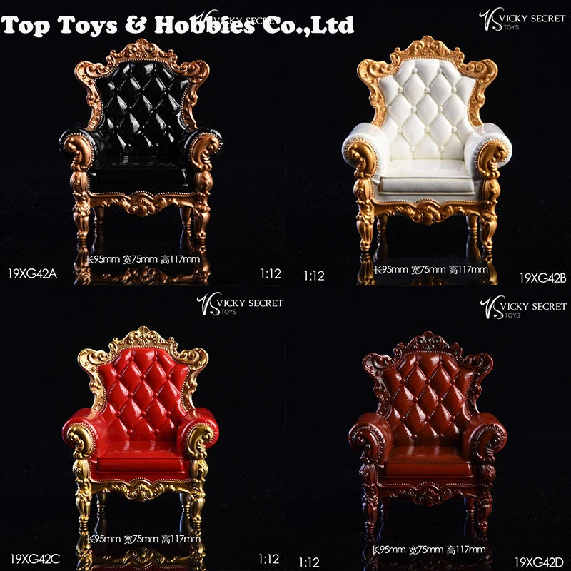 

Couch Model Toys Collection VSTOYS 1/12 Royal Single Sofa Model 19XG42 European Retro Chair F 6'' FigureDoll