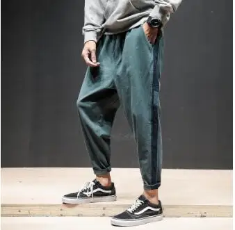 Blackish green M~ 5XL Новинка мужская одежда Плюс Размер повседневные осенние брюки корейские свободные ноги, Галифе - Цвет: Blackish green