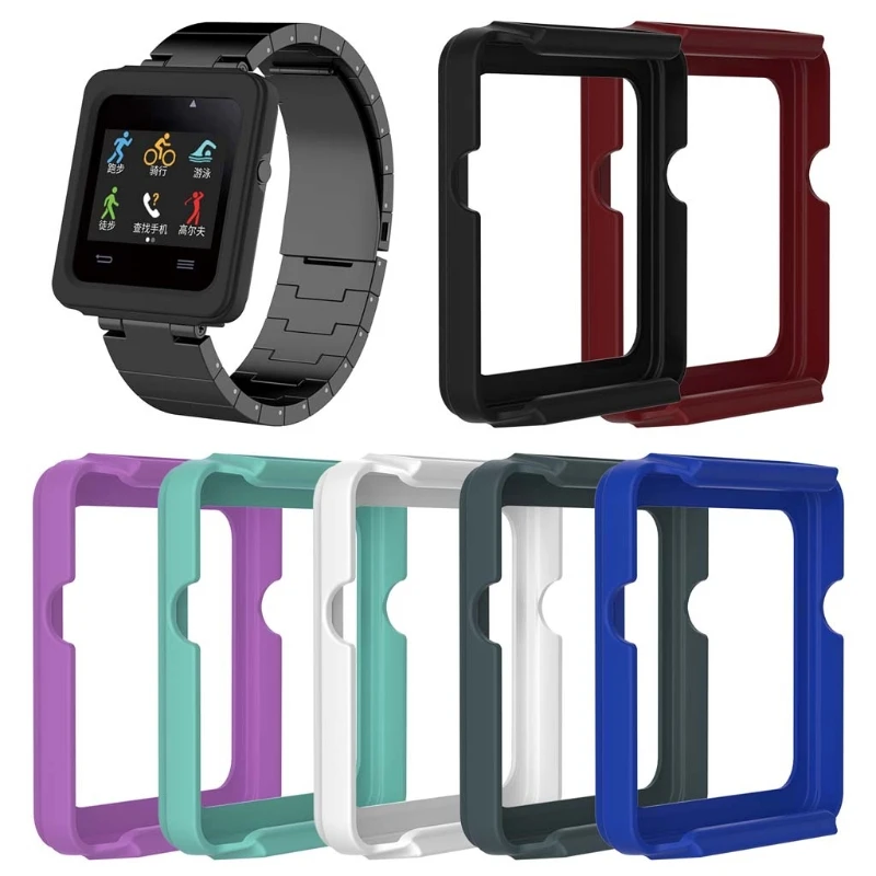 

OOTDTY Silicone Protective Case Cover Frame Shell Replacement for Garmin Vivoactive Smart Watch Case Smart Accessories