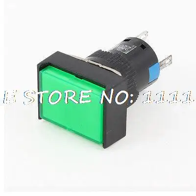 Verde Rettangolo Dc 24V Luce Al Neon Momentaneo Pulsante Interruttore Dc 30V 5A