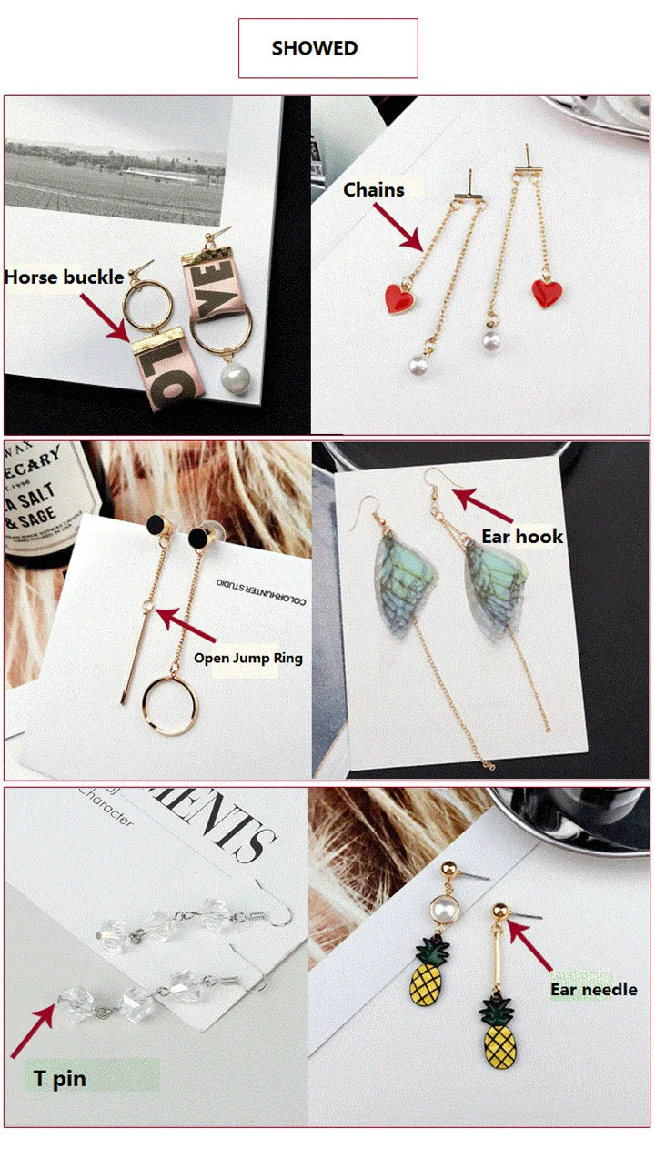 1  Jewelry Accessories Ear Hook T Pin Crimp Ends Extension Chain Open Jump Ring For Earrings Bracelet Hand Made Diy Jewelry Marking