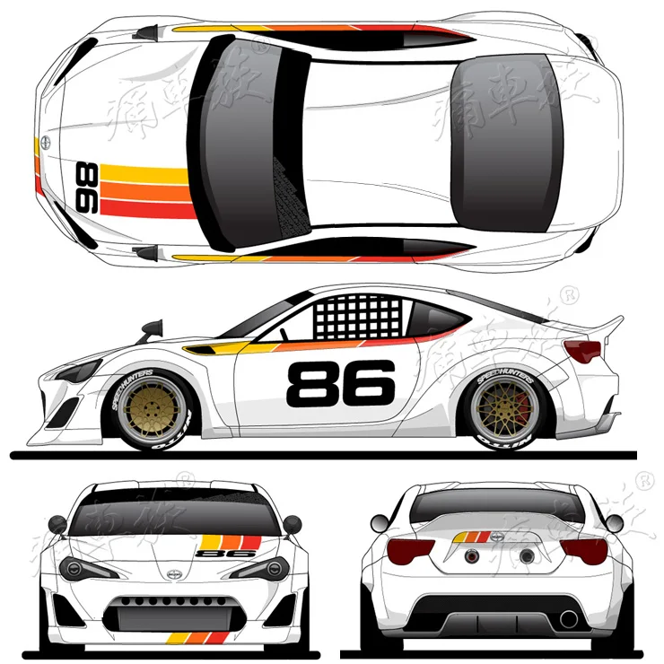 Украшение для гоночного автомобиля модифицированный стикер кузова Toyota GT86 Subaru BRZ
