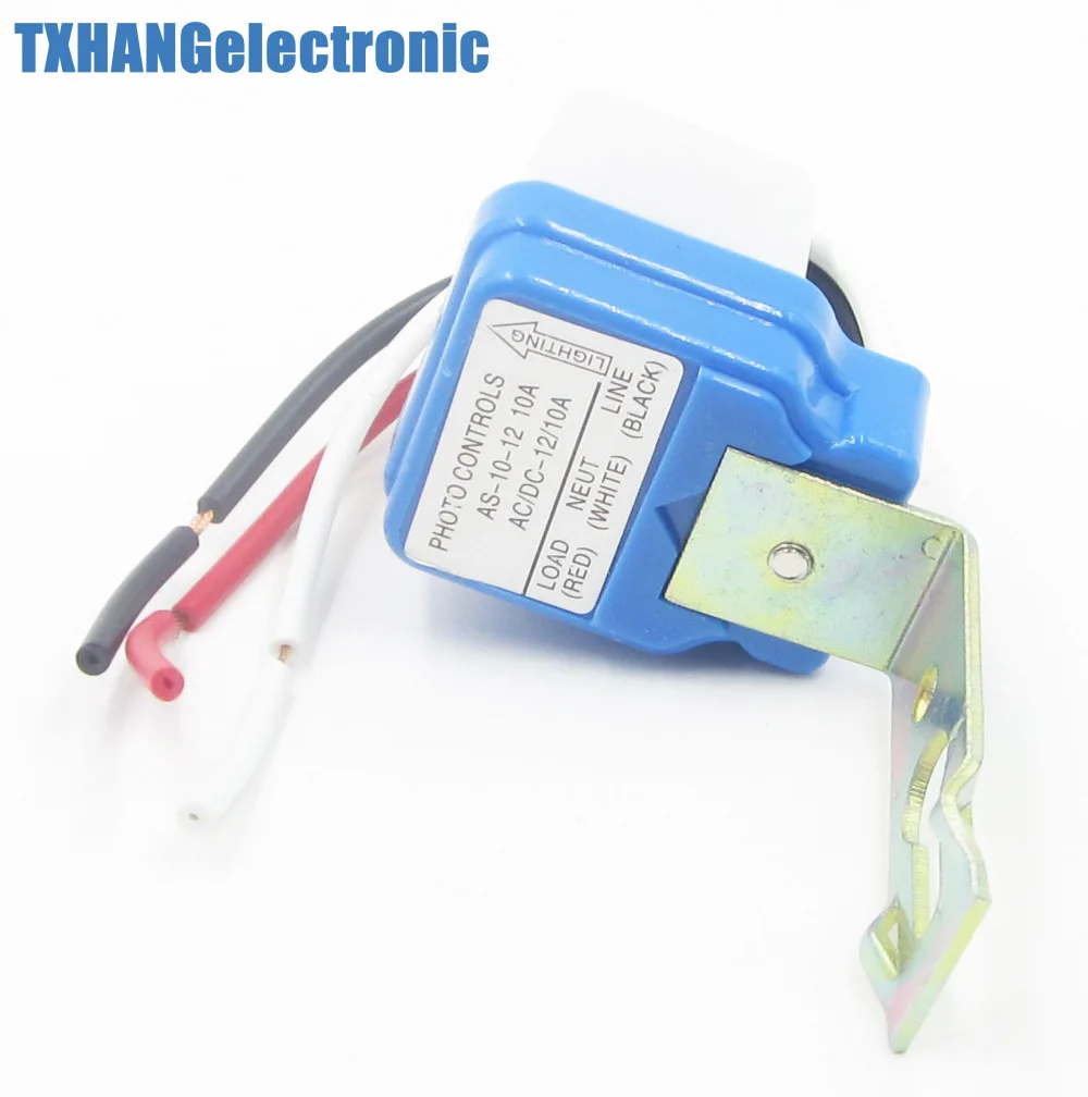 

AS-10 Auto On Off Street Light Switch Photo Control Sensor DC AC 12V 10A 50-60Hz