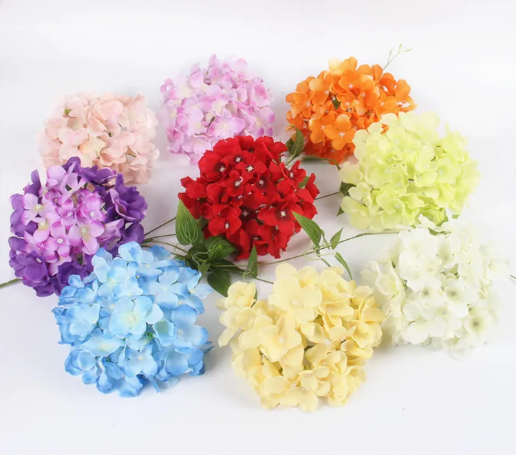 Luxury Artificial silk Hydrangea Flower Head 15cm For DIY Wedding Wall Flore Party Home accessory Decoration Flower 20colors (9)