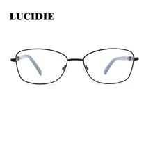 Lucidie Стильная красивая Дамская оправа из нержавеющей стали для очков классические элегантные черные легкие прозрачные очки в оправе