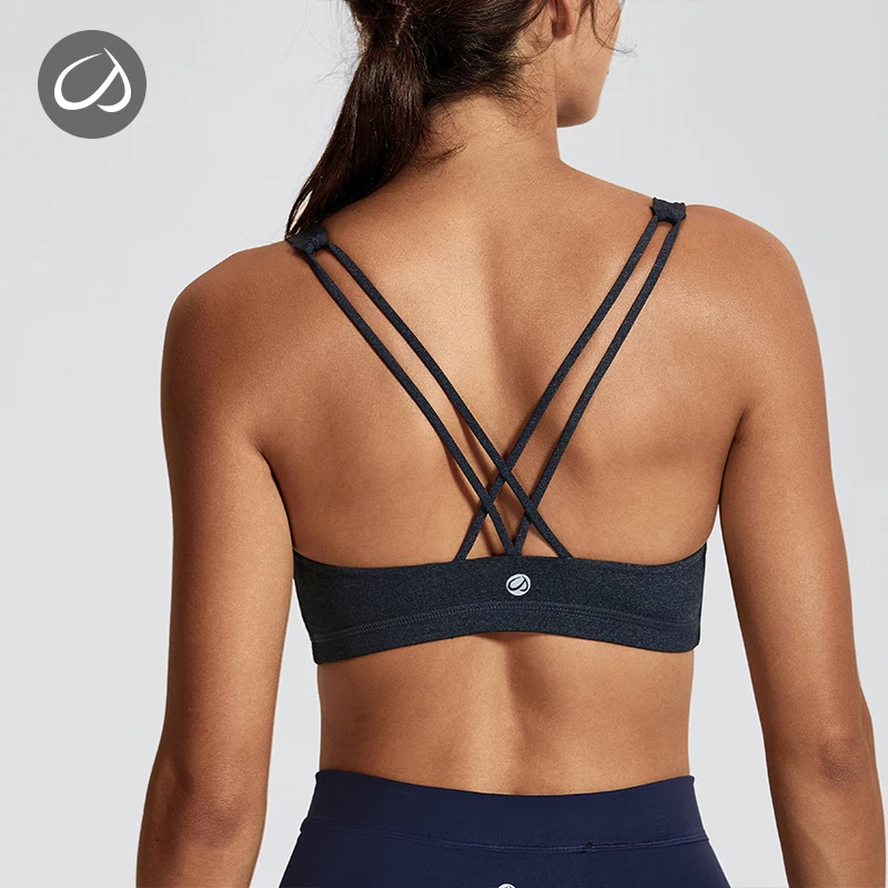 

CRZ YOGA Women's Light Support Cross Back Wirefree Removable Cups Yoga Sport Bra
