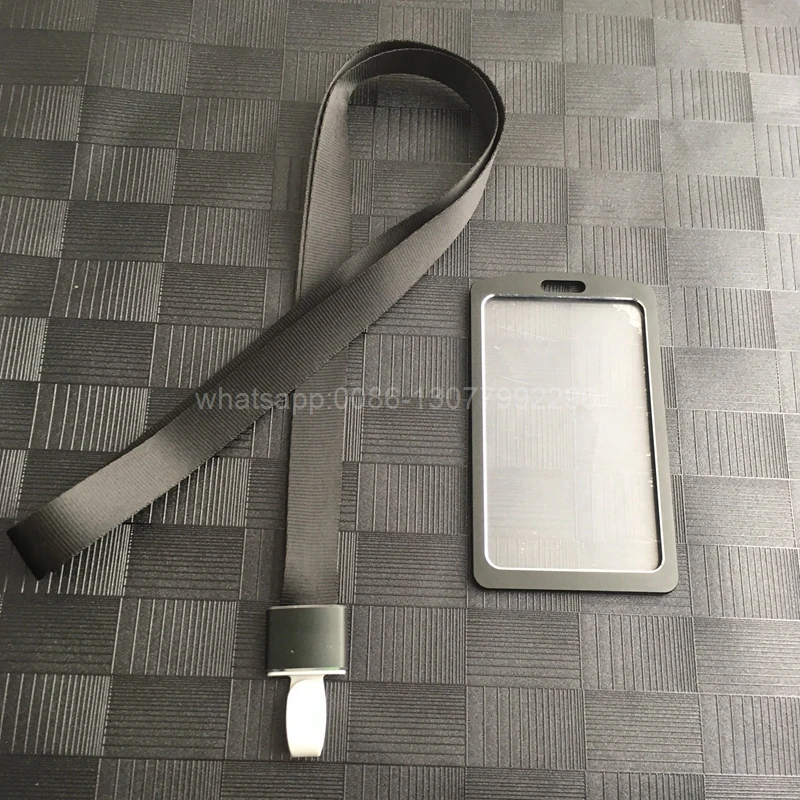 

1pc 1.5cm lanyards id badge holder women's holders for card and certificates aluminum metal case for admission cards cover