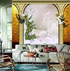 Обычай 3D фрески, Европейский 3D росписи, Двух прекрасных ангелов papel де parede, Гостиной диван телевизор стены спальня