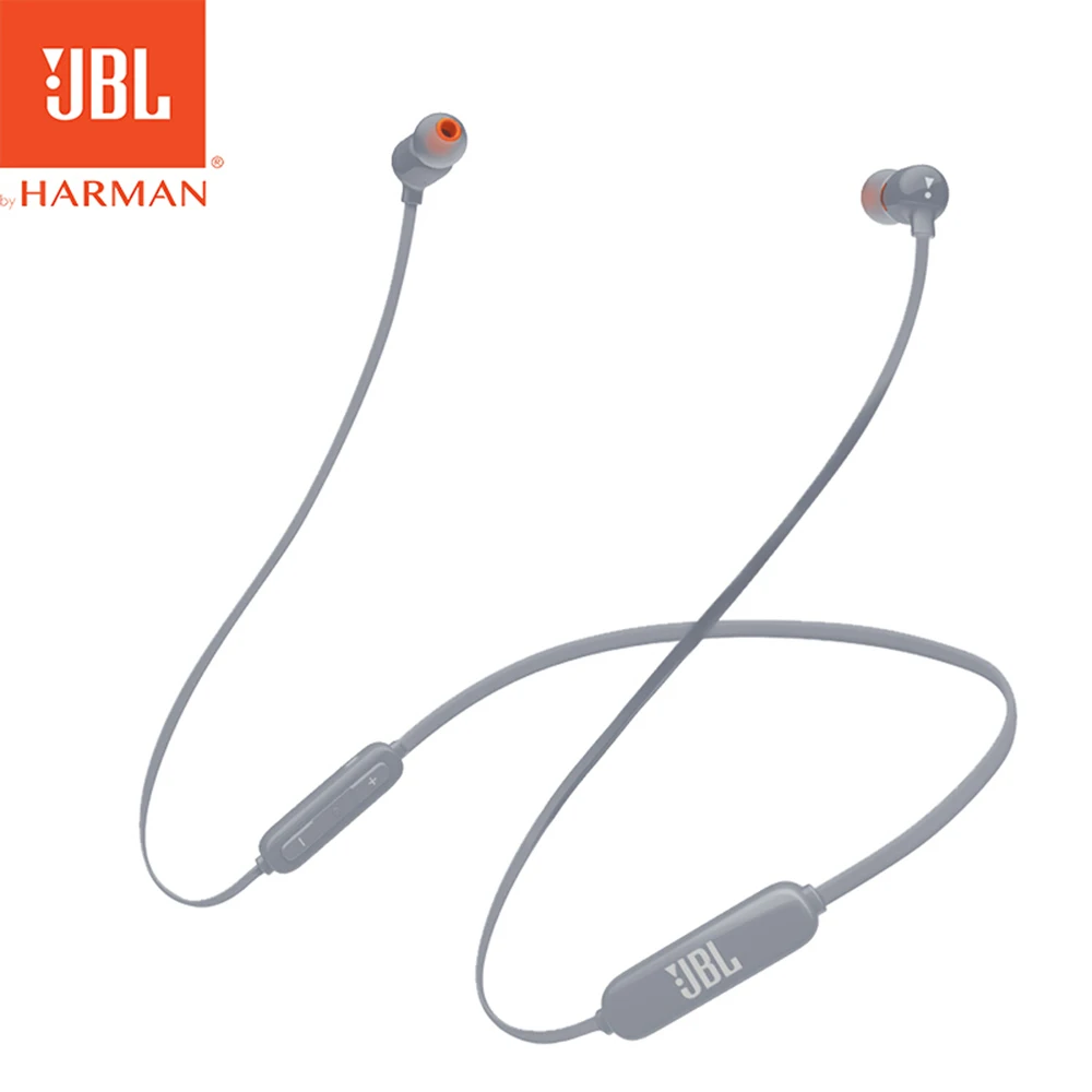 JBL T110 BT Bluetooth Беспроводные спортивные наушники Магнитная Спортивная гарнитура музыкальные наушники Поддержка Hands-free Звонки с микрофоном - Цвет: Gray