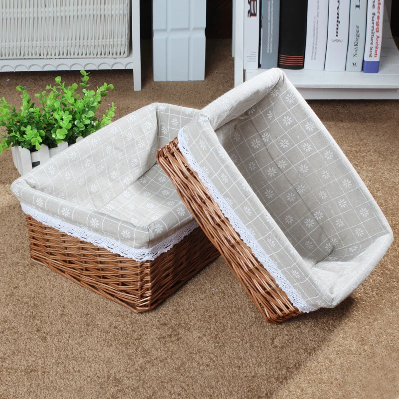 S/L Size Bamboo Wicker Weaving Storage Basket Fruit Picnic Basket Rattan Storage Box For Cosmetics Snacks Tea Book Organizer S/L Size Bamboo Wicker Weaving Storage Basket Fruit Picnic Basket Rattan Storage Box For Cosmetics Snacks Tea Book Organizer
