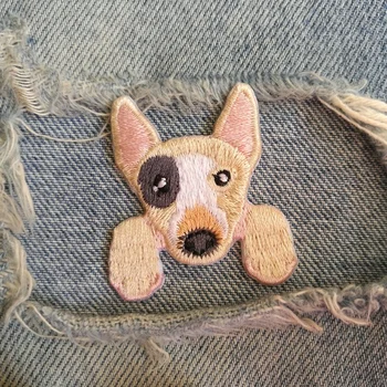 

1 PIC 3.8*4.1CM Embroidery subsidy computer embroidery chapter trend DIY BULLRETRIEVER DOG badge clothes decorative patch