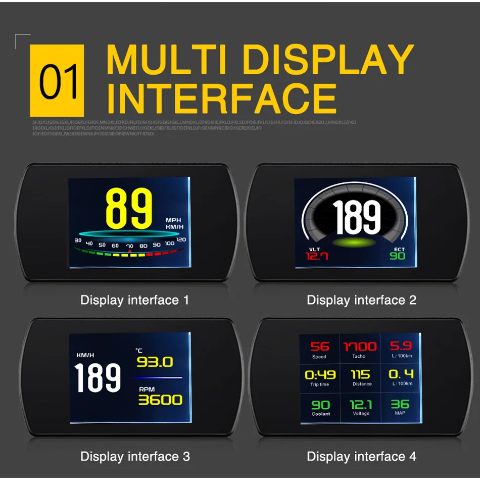 P12 Смарт вождения компьютера показать скорость путешествия бак двигателя Температура воды Напряжение TFT lcd цвет супер большой ясный экран