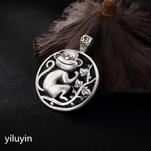 KJJEAXCMY ювелирные украшения S990, выдолбленные, цветки клевера, богатство и бахромой, чистый тайское серебро цепочка на свитер кулон