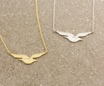 Gold /Silver plated Unique Bird Seagull Pendant choker Necklace for women fashion beautiful christmas birthday gifts